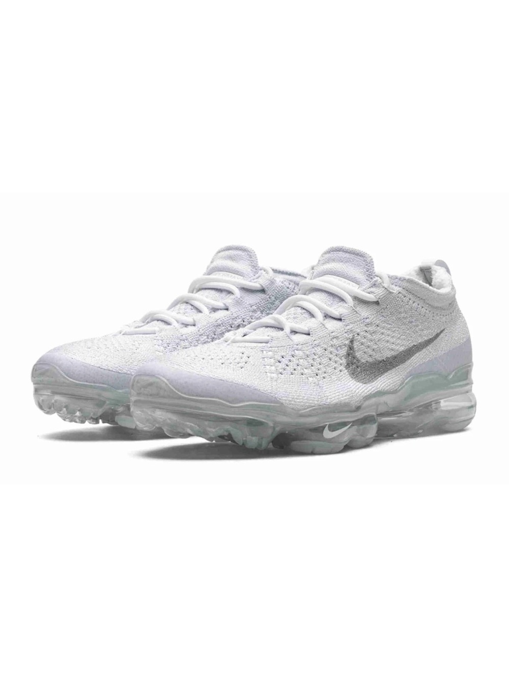 Nike Women’s White Knit VaporMax Sneakers with Silver Swoosh